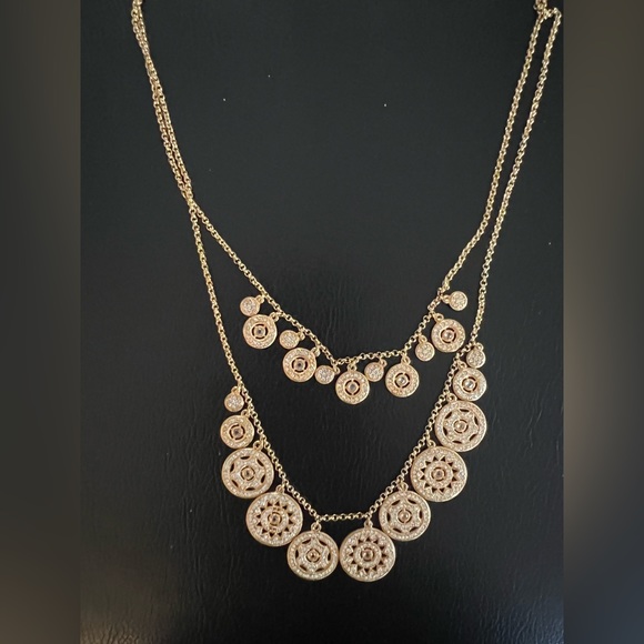 Reversible double strand necklace with stones. - Picture 1 of 5